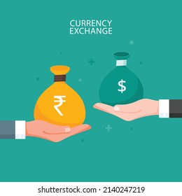 indian rupee currency exchange illustration
