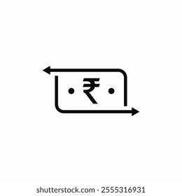 indian rupee currency money transfer send icon sign vector