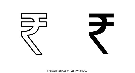 Indian rupee flat simple vector icons illustration set.