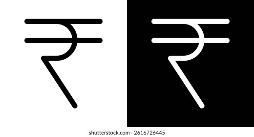 Indian rupee icon for banner and packaging design. Vector illustration