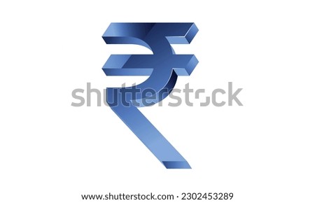 Indian rupee icon blue. 3D style vector format symbol. Rupee currency emblem blue glossy and glass style design. Price icon. Indian new currency symbol. 