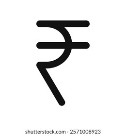 Indian rupee icon flat line symbol set.