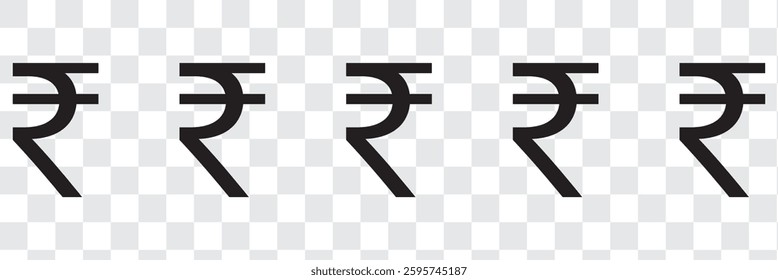 Indian rupee icon logo set vector