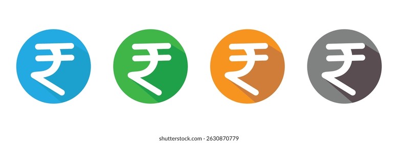 Indian rupee icon logo set vector . Vector Illustration .EPS 20 .