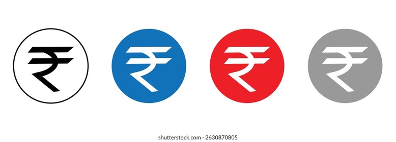Indian rupee icon logo set vector . Vector Illustration .EPS 20 .