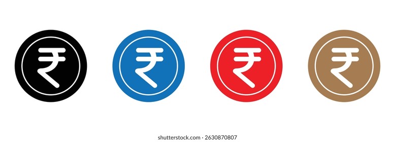 Indian rupee icon logo set vector . Vector Illustration .EPS 20 .