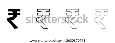 Indian rupee icon logo set vector . Vector Illustration .EPS 20 .