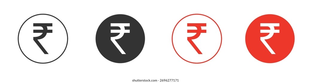 Indian rupee icon Logos. Flat Vector Icon Design Template
