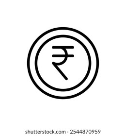 Indian rupee icon Outline vector for web ui