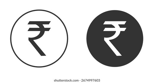 Indian rupee icon pictogram. Vector outline illustration isolated on white background.