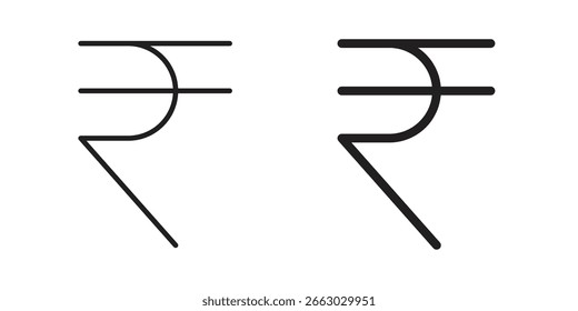 Plantilla de logotipo de elemento de diseño de Vector de rupia india