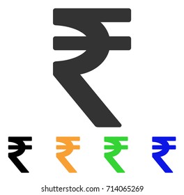 Indian Rupee icon. Vector illustration style is a flat iconic indian rupee symbol with black, grey, green, blue, yellow color versions. Designed for web and software interfaces.