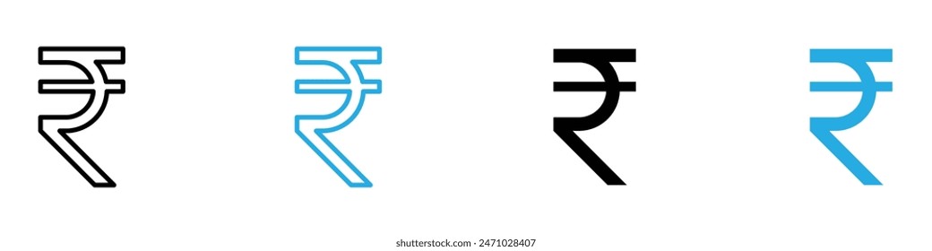 Indian rupee icon vector set collection for web