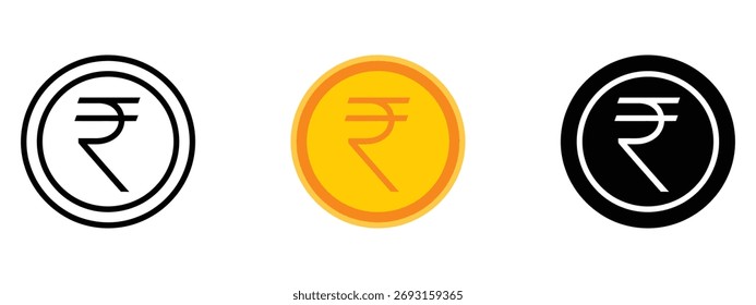 ícone da rupia indiana vetor. riqueza e crescimento econômico oportunidades símbolo. ilustração vetorial.