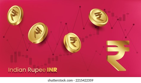 Indian Rupee INR currency vector financial banner and background illustration