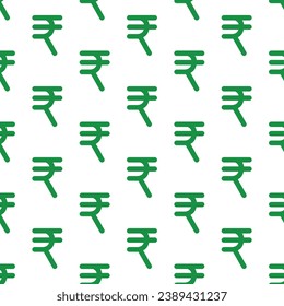 Indian Rupee, INR symbol seamless pattern isolated on white background. Suitable for design, textile, wrapping paper, covers etc. EPS 10 vector illustration.