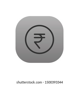 Indian rupee  - Line Vector Icon