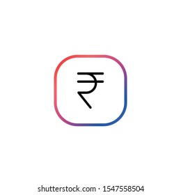 Indian rupee  - Line Vector Icon