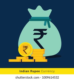 Indian Rupee Money Bag Icon With Sign