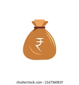 Indian rupee money bag logo design 