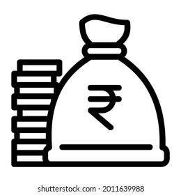 Indian Rupee Money Sack Icon