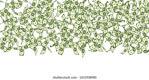 Indian rupee notes falling. Floating INR bills on white background. India money. Classy vector illustration. Bewitching jackpot, wealth or success concept.