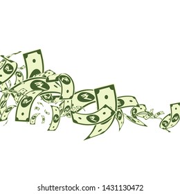 Indian rupee notes falling. Messy INR bills on white background. India money. Charming vector illustration. Optimal jackpot, wealth or success concept.