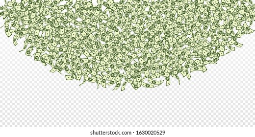 Indian rupee notes falling. Small INR bills on transparent background. India money. Classy vector illustration. Enchanting jackpot, wealth or success concept.
