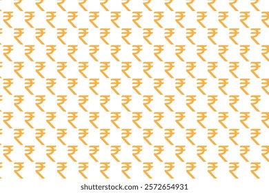 Indian rupee pattern on white background . Indian rupee background . Vector illustration	