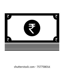 Indian Rupee Set Packing in Bundles of Bank Notes Concept. Vector illustration of Money Icon.
