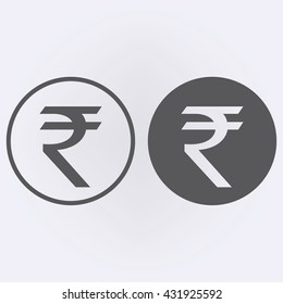 Indian Rupee symbol in circle . Vector illustration