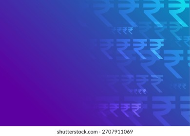 indian rupee symbol on vibrant background for digital payment or investment vector