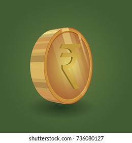Indian Rupee token in perspective with shiny style for use in business , digital and e-Commerce press