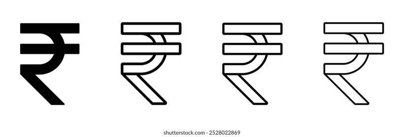 Indische Rupie, Vektorsymbol-Set