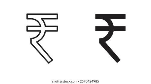 Indian rupee vector web icons set