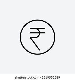 Indian rupeeline vector icon. EPS 10