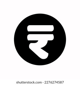 Indian Rupees symbol in round shape. Indian Rupees.