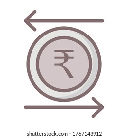 
Valor de rupias indias   relleno dentro de un icono vectorial que puede modificar o editar fácilmente
