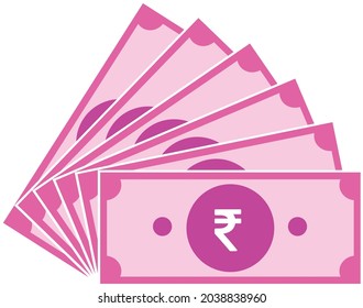 Indian rupees vector icon note 