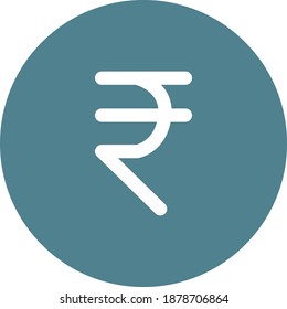 indian rupiah in a circle