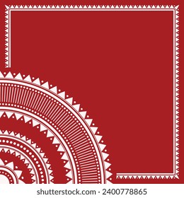 Indian Rural simple shape Vector Creative Conceptual Tribal Art form of Maharashtra Warli, varli wall Art painting by Adivasi community in North Sahyadri Range in western India; minimal Geometric form