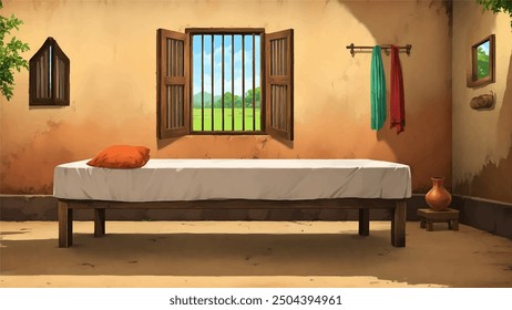 Indian rural village house landscape background