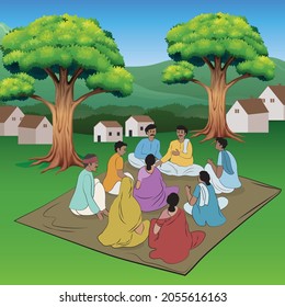 Indian Rural Village Meeting outdoor 