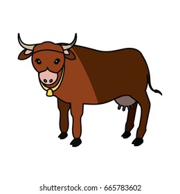 Indian Sacrew Cow Cartoon Stock Vector (Royalty Free) 665783602 ...