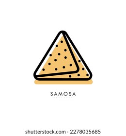 El indio Samosa es un bocadillo indio frito, un simple vector de ilustración EPS8. aperitivos indios.