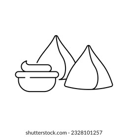 Indian samosa icon design. isolated on white background. vector illustration