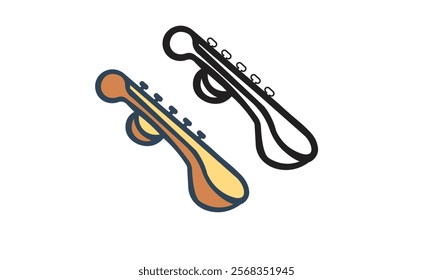 Indian Saraswati Puja festival icon design vector