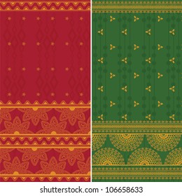 Indian Sari Borders, detailed and easily editable