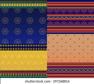 Indian Sari Borders, detailed and easily editable