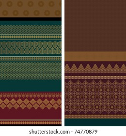 Indian Sari Borders, detailed and easily editable.